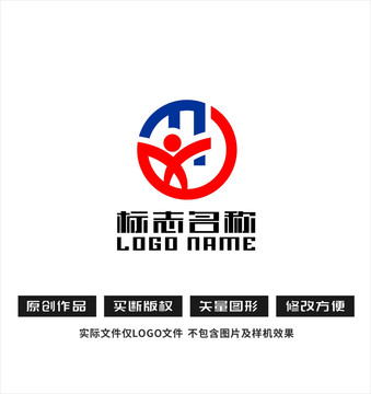 MX字母标志人logo