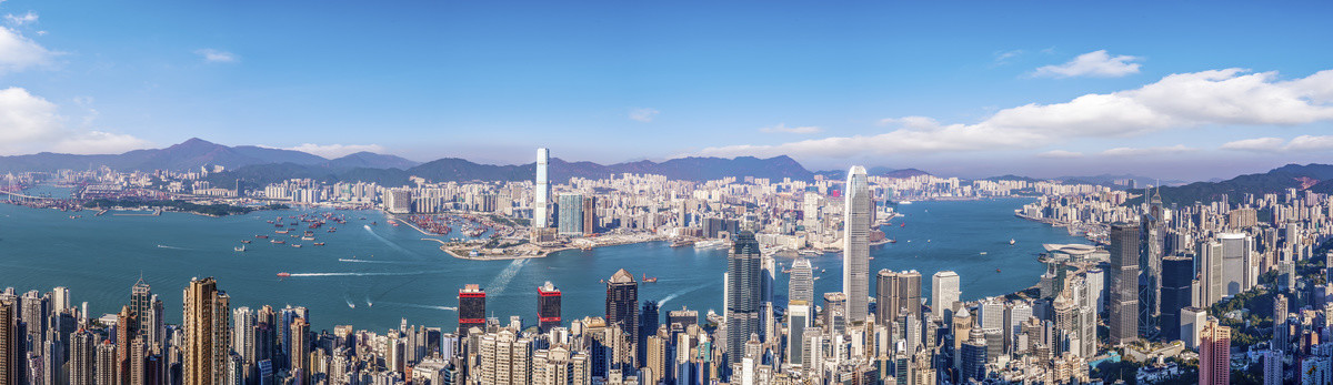 航拍香港建筑景观全景