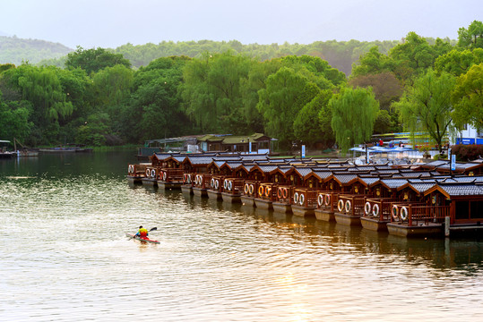 杭州西湖茅家埠景区游船码头