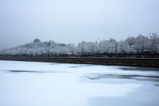 北京景山雪景