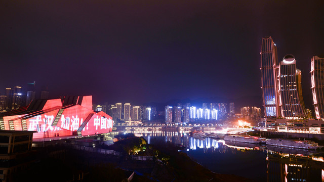 重庆千厮门大桥夜景