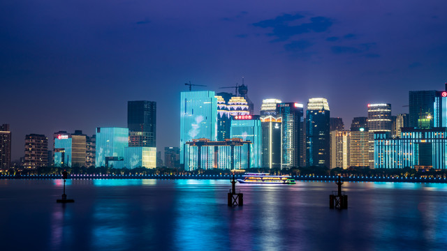 杭州现代建筑夜景
