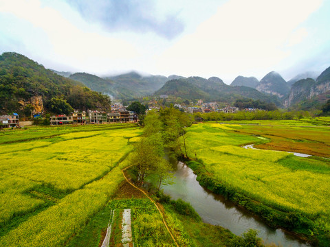 航拍广南坝美风景区