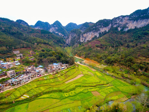 航拍广南坝美风景区