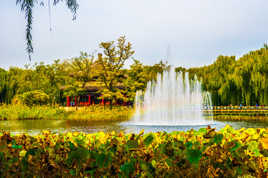 北京圆明园绮春园碧湖喷泉