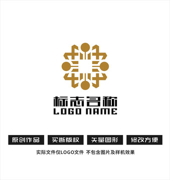 MX字母旋转标志人才logo