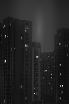 夜晚小区建筑