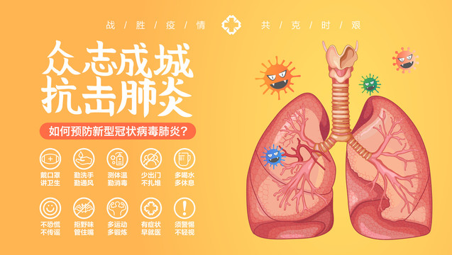 抗击肺炎新型冠状病毒黄色