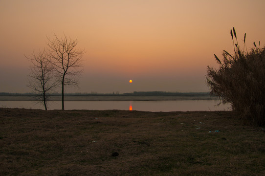 汉江滩日落