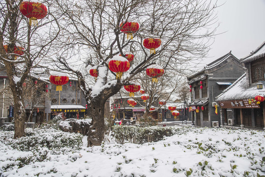 山东青州古城景区雪景