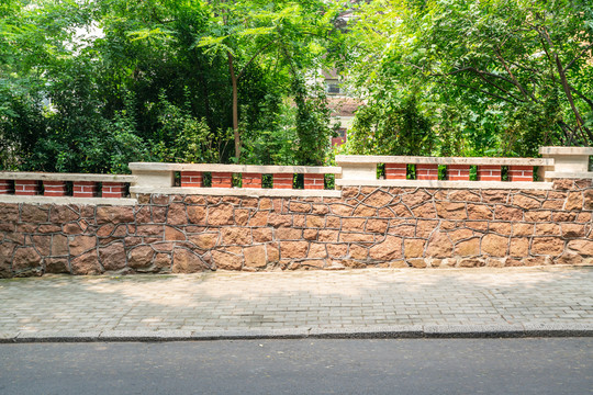 欧式园林石砖墙