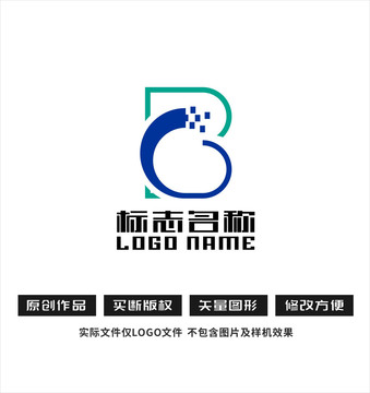 PG字母B标志科技logo