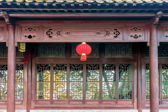 中式古建筑实木隔扇门窗