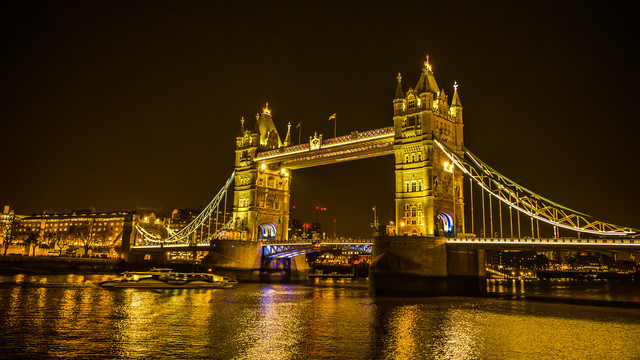 英国伦敦塔桥夜景