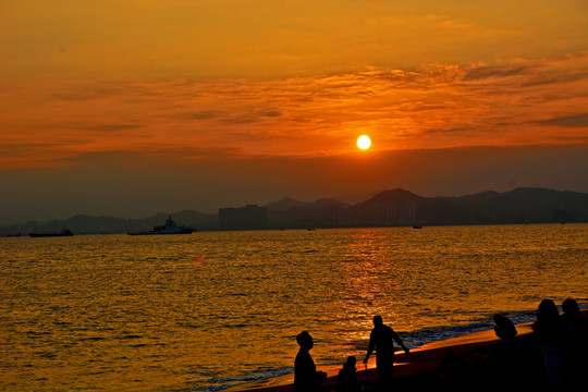 厦门海滨黄昏美景