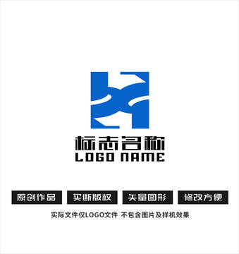 bq字母XH标志科技logo