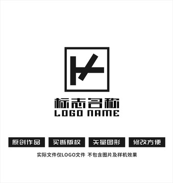 HK字母KH标志印章logo