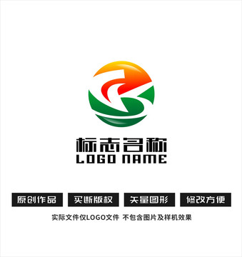 GK字母标志环保飞鸟logo