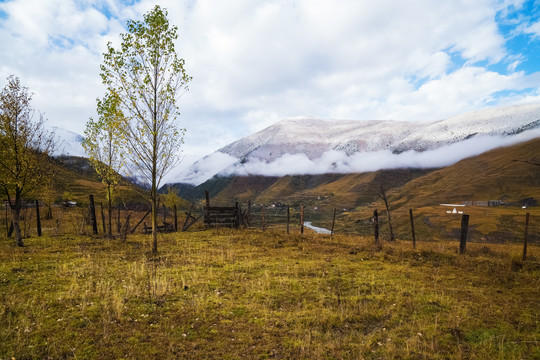 中国川西贡嘎山风光之草原牧场