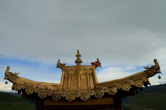 寺庙龙形翘檐