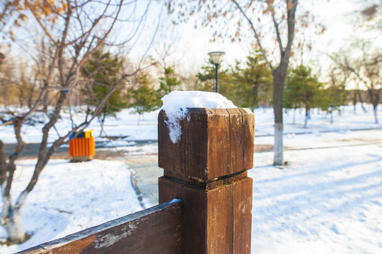 阳光雪地