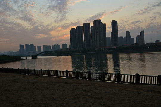 厦门五缘湾黄昏风景