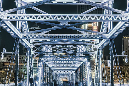兰州黄河第一桥中山桥夜景
