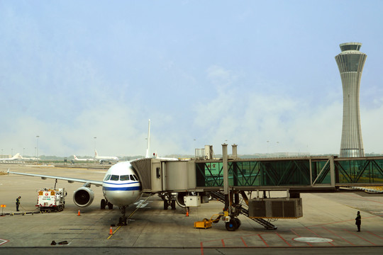 北京机场停机坪及塔台