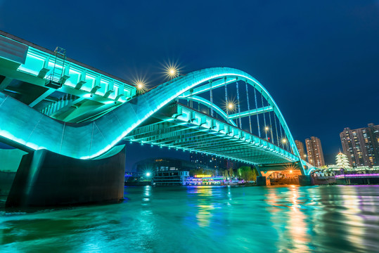 兰州金雁黄河大桥夜景