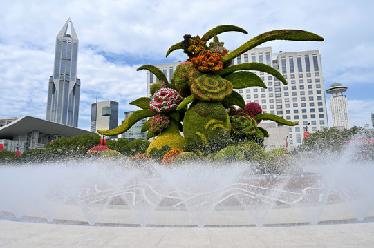 园艺雕塑与喷泉
