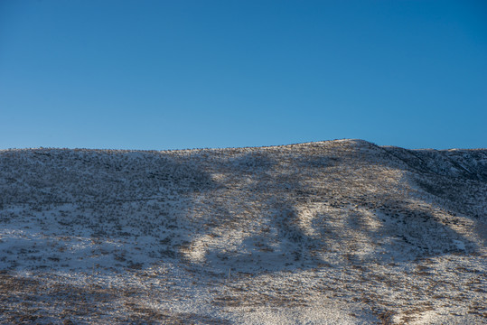 雪后初晴的草原牧场