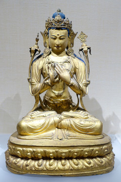 清代鎏金铜佛像