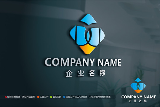 互联网科技D字母LOGO