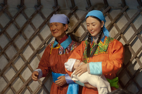 蒙古族女性形象蜡像