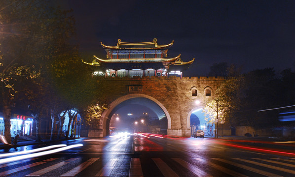 汉阳晴川阁夜景