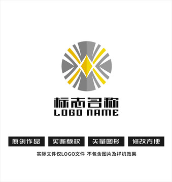 X字母WM标志米字符号logo