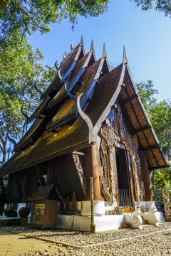 泰国清莱黑庙泰式建筑