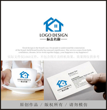 字母K房子装修建筑LOGO