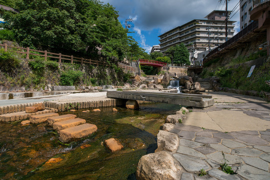 日本有马温泉小镇亲水公园