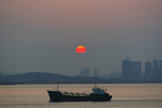 珠海风光之日落唐家湾