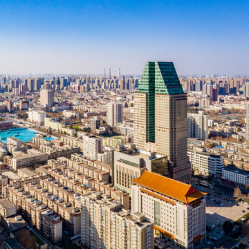 郑州裕达国贸城市建筑风光航拍图