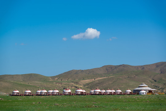 夏天草原蒙古包