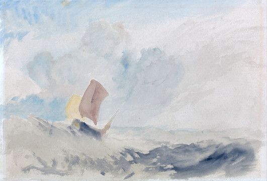 约瑟夫·马洛德·威廉·透纳带渔船的波涛汹涌的海