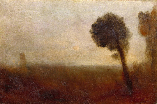 约瑟夫·马洛德·威廉·透纳右边有一棵树的风景