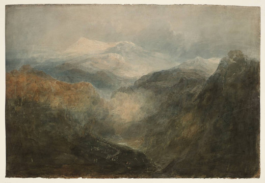 约瑟夫·马洛德·威廉·透纳俯视斯诺登的深谷