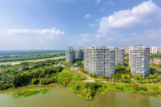 中国海南省琼海市嘉积镇城市风光