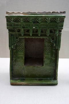绿釉陶龛