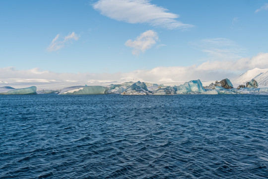 冬季冰岛冰河湖自然风景