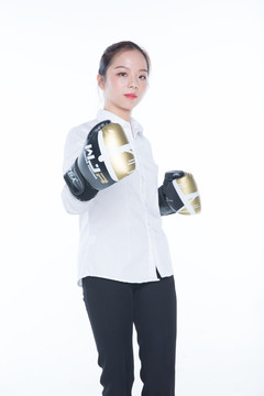 女拳击手高清摄影图