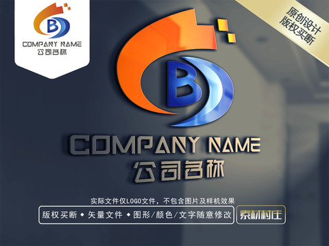 B字母龙科技LOGO